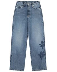 OLAF HUSSEIN - Jeans ,Blauw ,Denim Monogram Denim Pant Jeans - Lyst