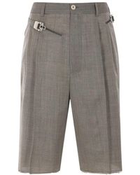 Magliano - Graue wollshorts mit gürtelschlaufen - Lyst