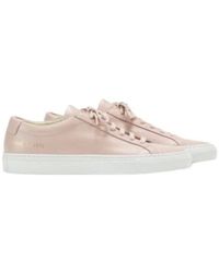 Common Projects - Blush Leren Sneakers Met Witte Zool - Lyst