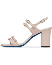 Loriblu - Schoenen ,Leer Muiltjes Van Glanzend Zandkleurig Leer Met Bandjes - Lyst
