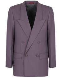 Gucci - Jassen ,Paars ,Polyester Double-Breasted Jasje - Lyst