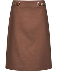 Fendi - Rokken ,Bruin ,Katoen Flared Midi Rok - Lyst