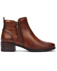 Pikolinos - Bruin Leren Enkellaarzen Voor - Lyst