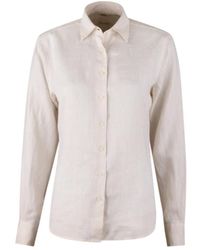Stenströms - Overhemden ,Linnen Linnen Oversized Shirt Met Parelknopen - Lyst