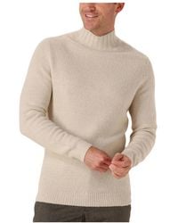 Profuomo - Truien & Vesten ,Mock Neck Boiled Wool Pullover Sweater - Lyst