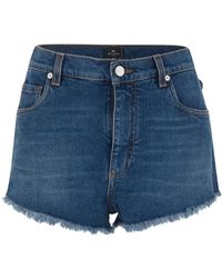 Etro Denim Shorts - - Dames - Blauw