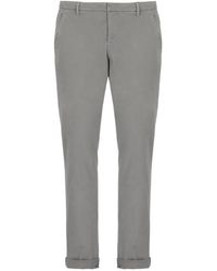 Dondup - Broeken ,Grijs ,Katoen Grijze Katoenen Broek Met Zakken - Lyst