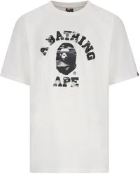 A Bathing Ape - Screen Camo College Tee - Lyst