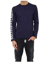 Bikkembergs - Truien & Vesten ,Blauw ,Wol Blauw Shirt Stijlvolle Modieuze Casual Kleding - Lyst