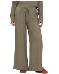 Simplee - Broeken ,Groen ,Linnen Wijde Broek - Lyst