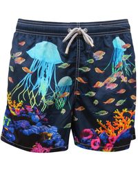 MC2 Saint Barth - Badmode ,Veelkleurig ,Gustavia Placed Print Jellyfish Aquarium - Lyst