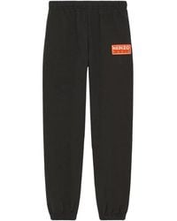 KENZO - Broeken ,Zwart ,Katoen Zwarte Logo Trainingsbroeken - Lyst