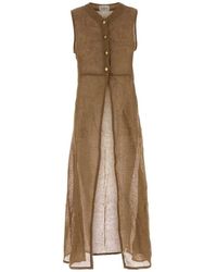 LeKasha - Kleedjes ,Bruin ,Linnen Biba Cardigan - Lyst
