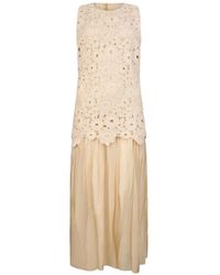 Liu Jo - Kleedjes ,Katoen Lange Macramé Jurk - Lyst