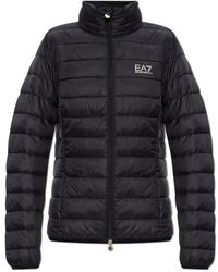 EA7 - Jassen ,Zwart ,Leer Geïsoleerde Jas - Lyst