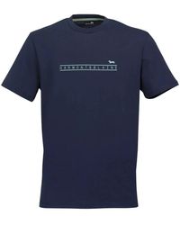 Harmont & Blaine - Tops ,Blauw ,Katoen T-Shirt Met Korte Mouwen - Lyst