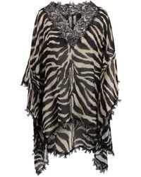 Ermanno Scervino - Korte Kaftan Van Katoen En Zijde Met Kant - Lyst