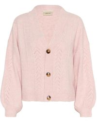 Cream - Gebreide Cardigan Sepia Rose Melange - Lyst