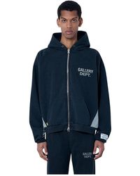 GALLERY DEPT. - Hoodies & Sweatvesten ,Zwart ,Katoen Zip-Up Logo Hoodie - Lyst