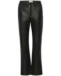 Part Two - Zwarte Leren Bootcut Broek - Lyst