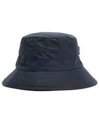 Barbour - Accessoires ,Blauw ,Katoen Gewaxte Bucket Hat - Lyst