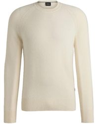 BOSS - Truien & Vesten ,Wit ,Pure Cashmere Witte Trui - Lyst