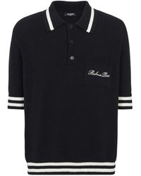 Balmain - Polo-Strick-Logo - Lyst