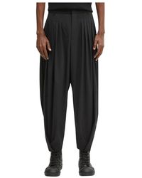 Adererror - Broeken ,Zwart ,Polyester Plissé Wijde Broek - Lyst
