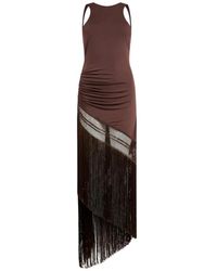 ANDAMANE - Marisol Maxi-Jurk Met Franjes - Lyst