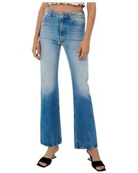 Rabanne - Jeans ,Blauw ,Katoen High-Waisted Jeans Met Metalen Details - Lyst