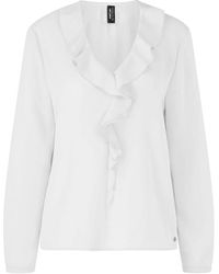 Marc Cain - Blouse Met Ruches En V-Hals - Lyst