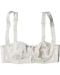 Dolce & Gabbana - White Silk Satin Underwire Bra Semi Pad Underwear - Lyst
