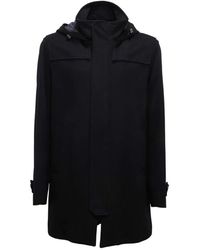 Herno - Jassen ,Blauw ,Wol Wol Kasjmier Halve Jas Jas - Lyst
