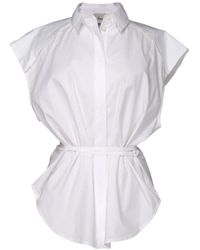 8pm - Mouwloos Katoenen Shirt Met Strass & Kralen Schouders - Lyst