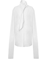 Alberta Ferretti - Front Tie Cotton Shirt - Lyst