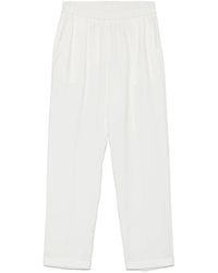 Le Tricot Perugia - Weiße Tapered Hose Mit Elastischem Bund - Lyst