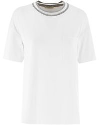 Panicale - Lurex crew neck tasche t-shirt - Lyst