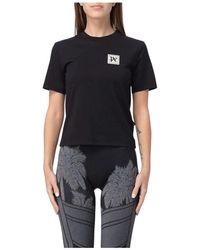 Palm Angels - Schwarzes Logo-T-Shirt Für Frauen - Lyst