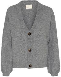 Cream - Gebreide Cardigan Asfalt Melange - Lyst