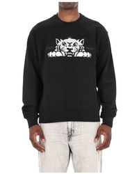 KENZO - Hoodies & Sweatvesten ,Zwart ,Katoen Zwarte Crewneck Sweatshirt Met Tijger Borduurwerk - Lyst