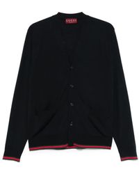Gucci - Web Detail Wool Cardigan - Lyst