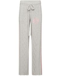 Philipp Plein - Broeken ,Grijs ,Wol Knit Straight Joggers Signature - Lyst
