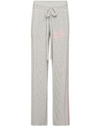 Philipp Plein - Broeken ,Grijs ,Wol Knit Straight Joggers Signature - Lyst
