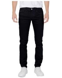 Armani Exchange - Schwarze jeans, reißverschluss/knopf verschluss - Lyst