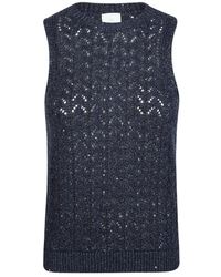 Eleventy - Truien & Vesten ,Blauw ,Katoen Mag 0K036 Mouwloze Knit - Lyst