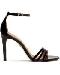 Kazar - Schwarze Lackierte Sandalen Mit Bedecktem Absatz - Lyst