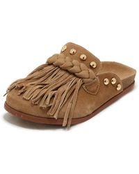 Emanuélle Vee - Schoenen ,Bruin ,Leer Sabot Frange Sandra - Lyst