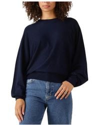 Minus - Truien & Vesten ,Blauw ,Leer Vleermuismouw Gebreide Trui - Lyst