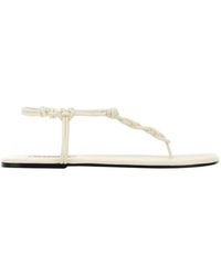 Jil Sander - Schoenen ,Wit ,Leer Flat Sandal - Lyst