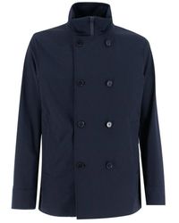 DUNO - Jassen ,Blauw ,Technische Stoffen Zip Jas Met Opstaande Kraag - Lyst